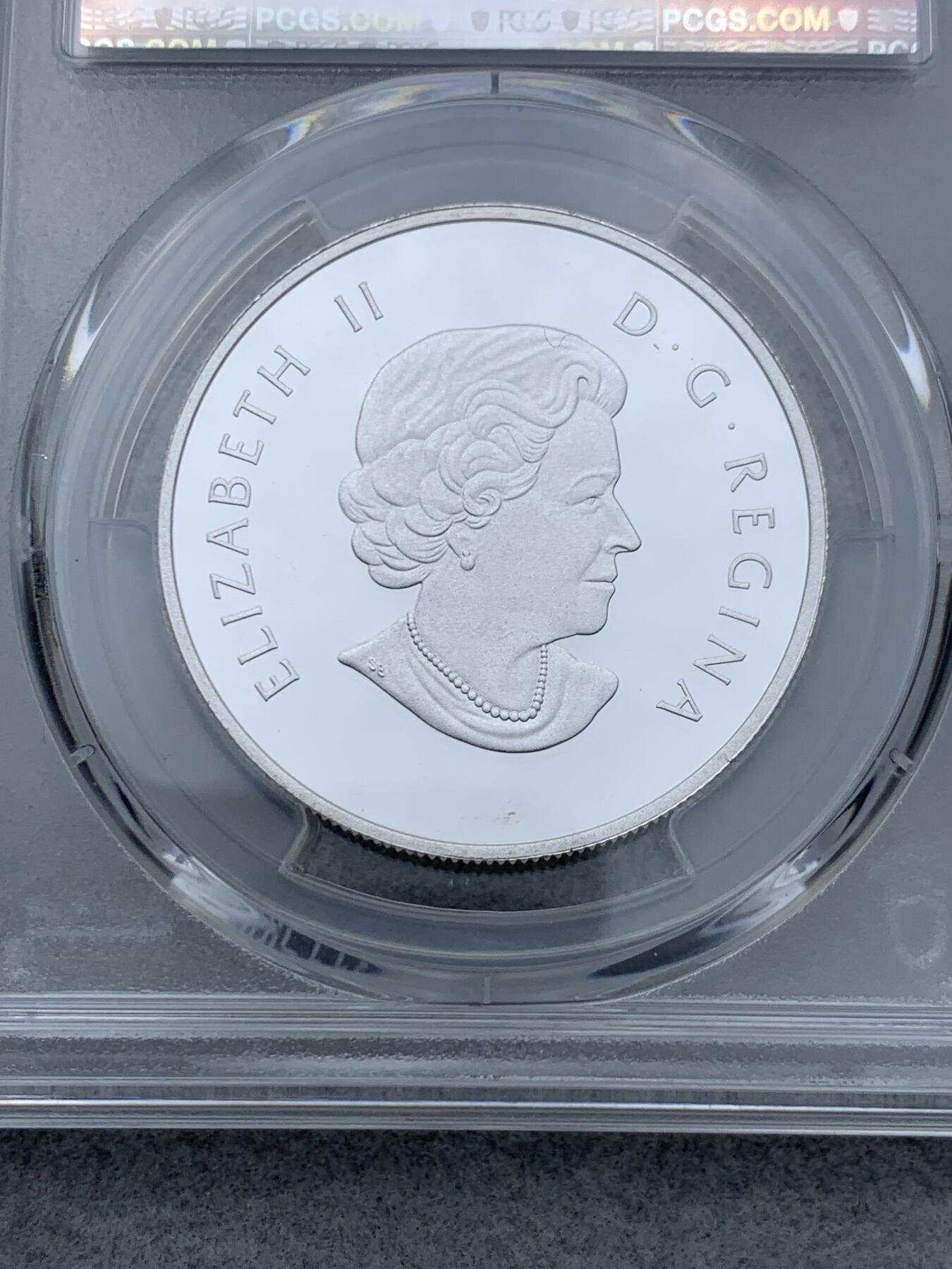 《竞宝斋》第334场 周日，周一 2场连拍 （全场包邮） PCGS PR69DCAM 加拿大2016年联邦盾徽25加元精制纪念银币（克重1盎司，999纯银，限量5985枚，盒证齐全）