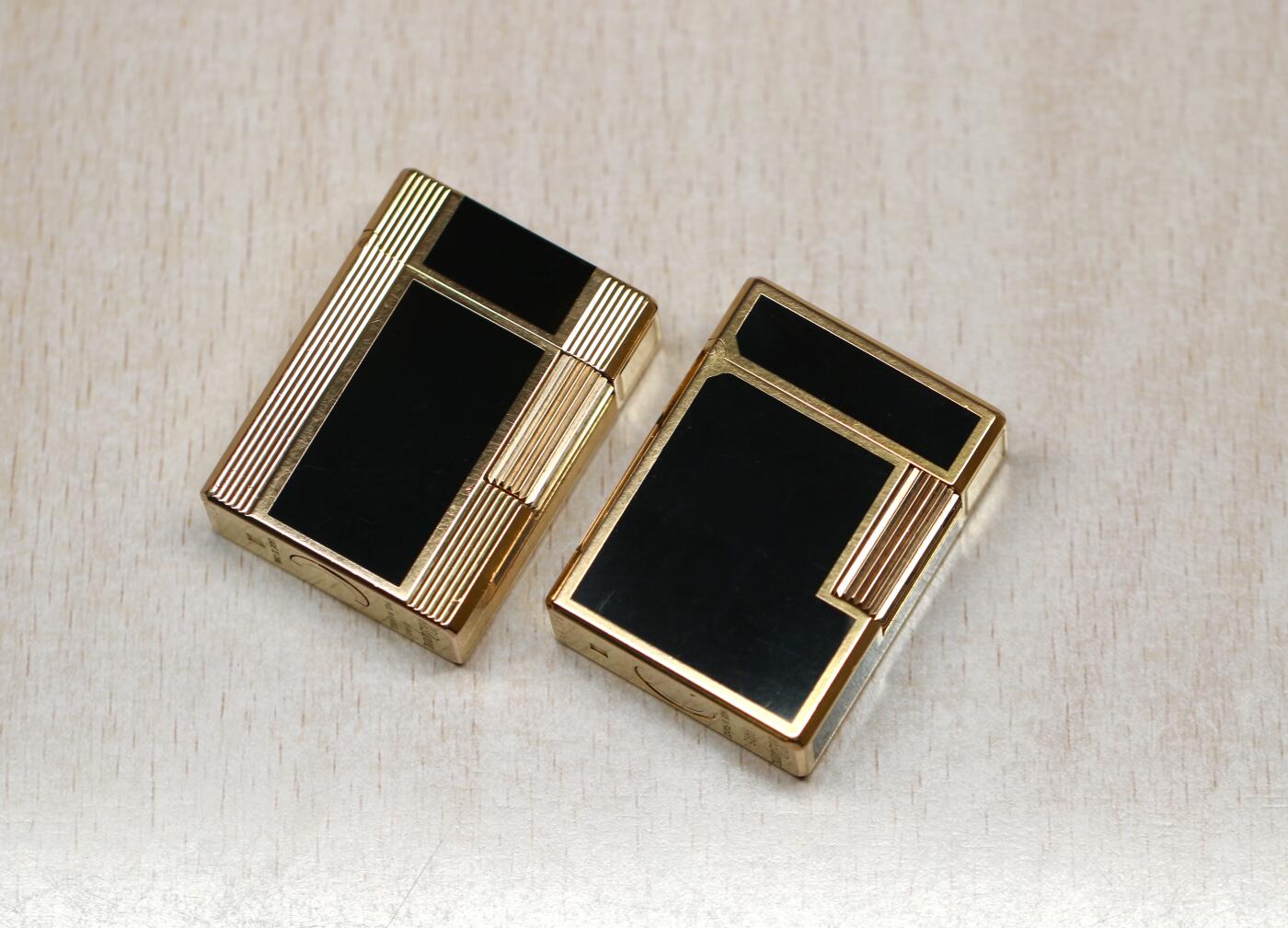 大猫火机拍卖 第1期 都彭L1 小号一对 温莎款97品 全黑漆款95品 