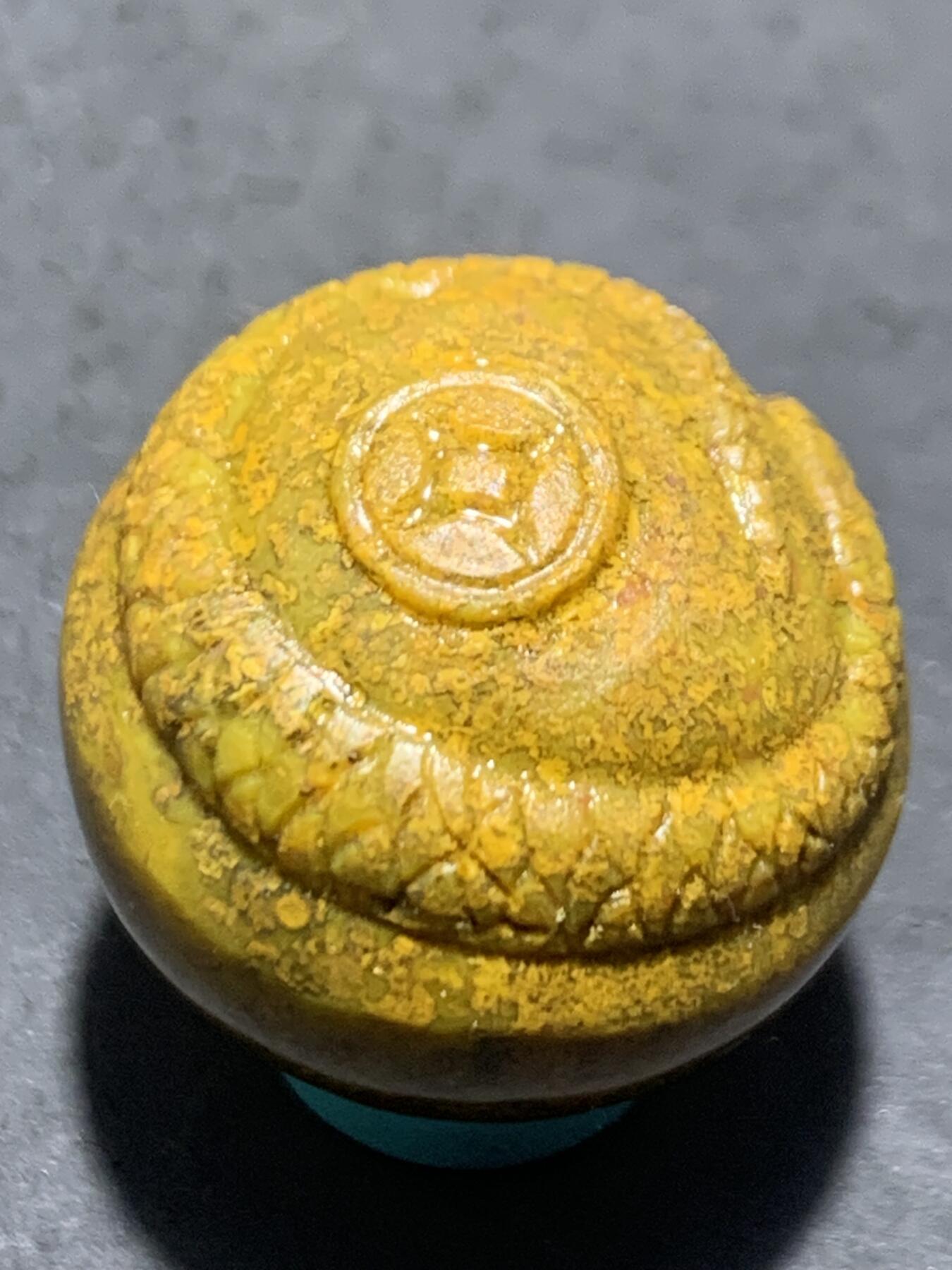 精美黄金草花纹亚光战国红玛瑙手工俏色巧雕灵蛇钱币随形珠一个