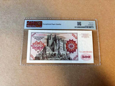 【Blue Auction】✨世界纸币精拍第590期【精】  德国 1977年500马克 经典大副 雕刻精美 PMG65EPQ 