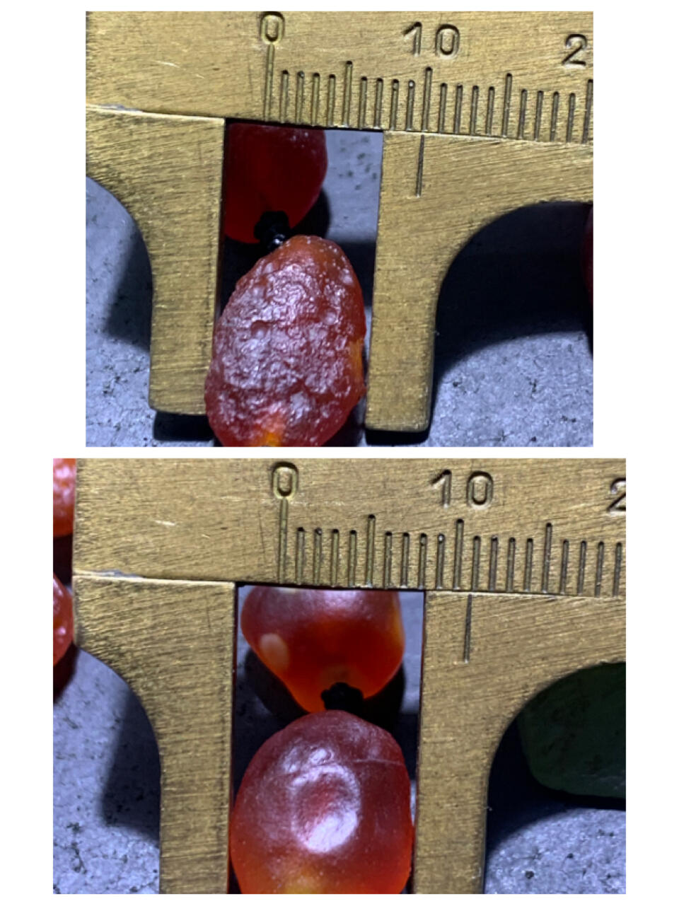 精美天然戈壁阿拉善麻皮樱桃红项链一条 ，