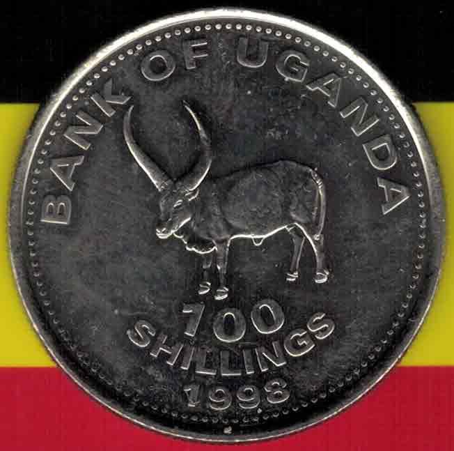 乌干达1998年100先令 纪念币 非洲 实物图 UNC-