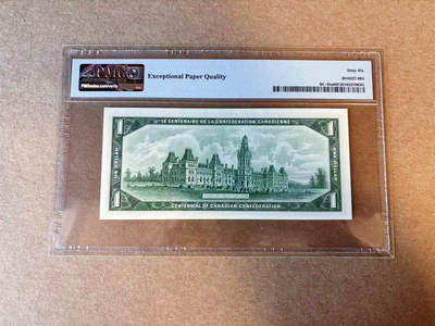 【Blue Auction】✨世界纸币精拍第590期【精】 加拿大 1967年1元 女王 PMG66EPQ 