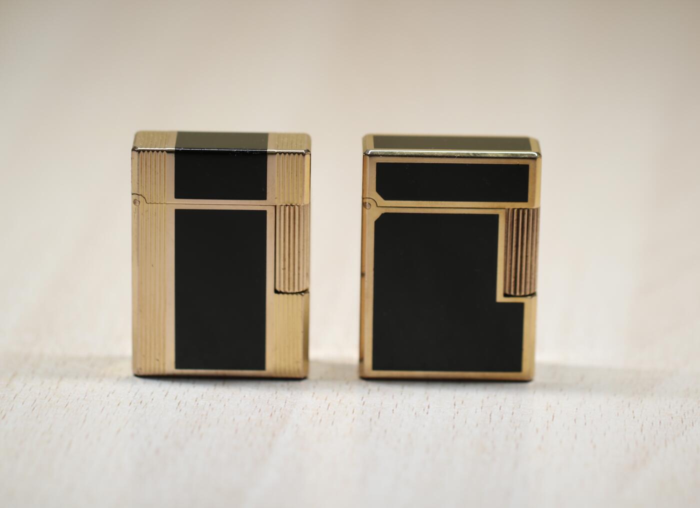 大猫火机拍卖 第1期 都彭L1 小号一对 温莎款97品 全黑漆款95品 