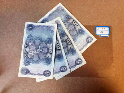 【Blue Auction】✨世界纸币精拍第590期【精】 【一组4张含无47】英国 C序列5镑  VF-XF 