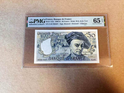 【Blue Auction】✨世界纸币精拍第590期【精】 法国 1990-91年50法郎 PMG65EPQ 