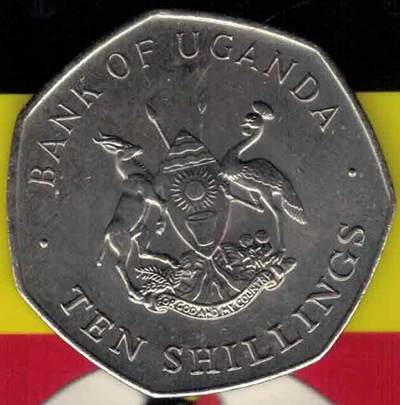 乌干达1987年10先令 不锈钢 非洲 实物图 UNC- - 乌干达1987年10先令 不锈钢 非洲 实物图 UNC-