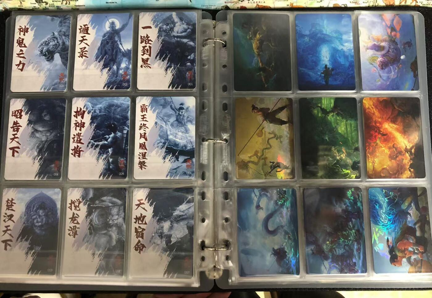 卡牌限时010专场 众筹徐子晖1-2弹彩闪大全套，齐天+唐武士+楚歌，共80张，含杨戬+编号特卡+镇墓兽+金龙奖获奖卡。这个是众筹卡里面工艺最好的一套彩闪，只在all in里出现，正常价格比粗闪高好几倍。真正大全套彩闪。送大卡册一本。