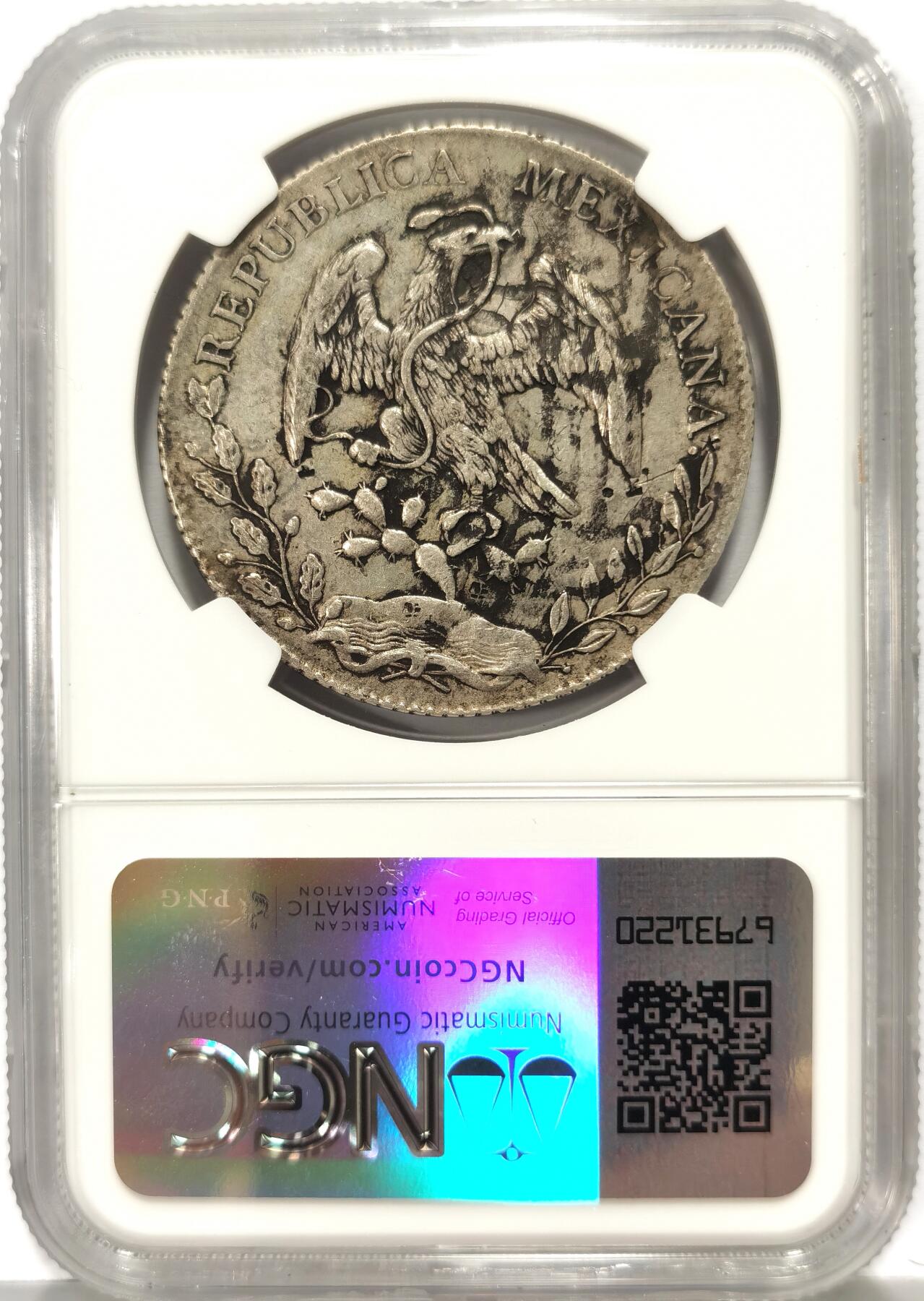 博洋堂世界钱币拍卖第102期（全场包邮） NGC XF 墨西哥1895MO AB版花边鹰洋 春字漂亮墨戳