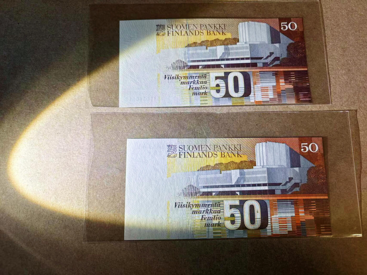 【Blue Auction】✨世界纸币精拍第590期【精】 【一组2张】芬兰 不同版本50马克 全新UNC