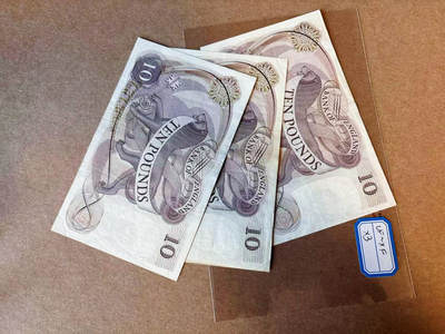 【Blue Auction】✨世界纸币精拍第590期【精】 【一组3张 含无47】英国 C序列10镑 VF-XF