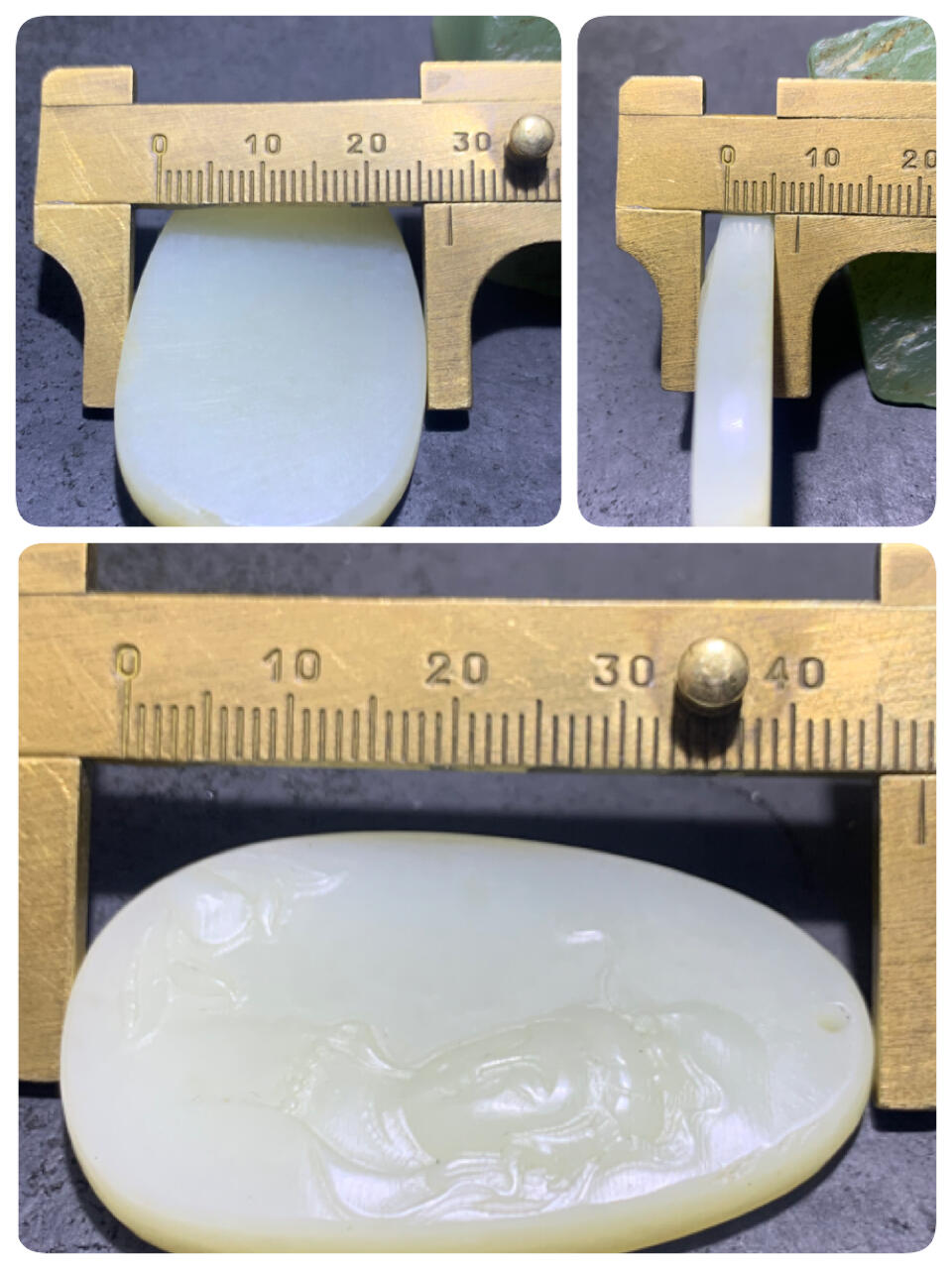 天然青海料和田玉雕刻观音菩萨通货牌子一个，