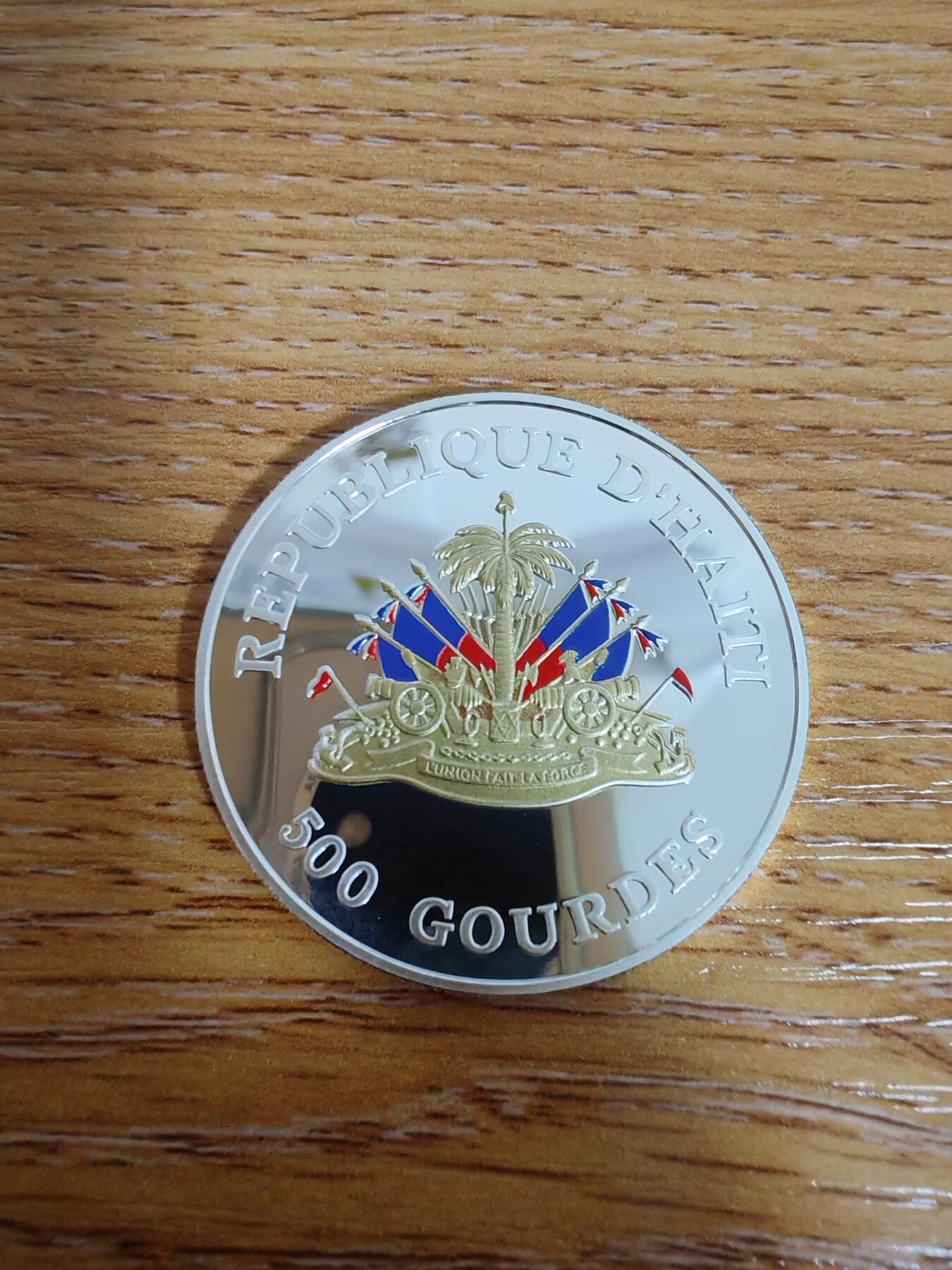 长老汇龙年精选第三十三场拍卖 1999海地千禧年500古尔德彩色部分镀金精制银币，成色916.7金