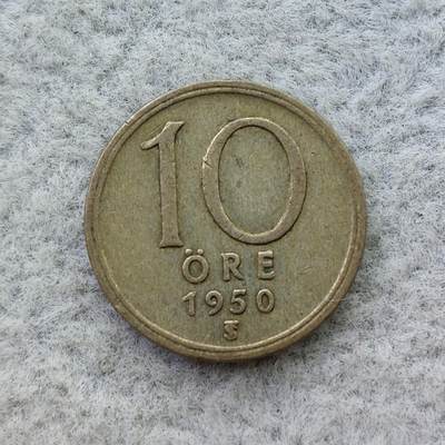 瑞典1950年古斯塔五世10欧尔银币 - 瑞典1950年古斯塔五世10欧尔银币