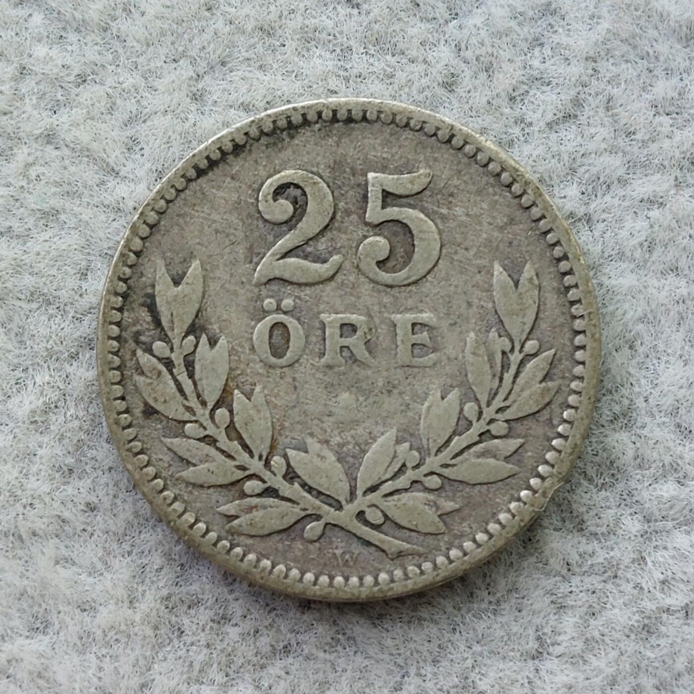 瑞典1910年25欧尔银币