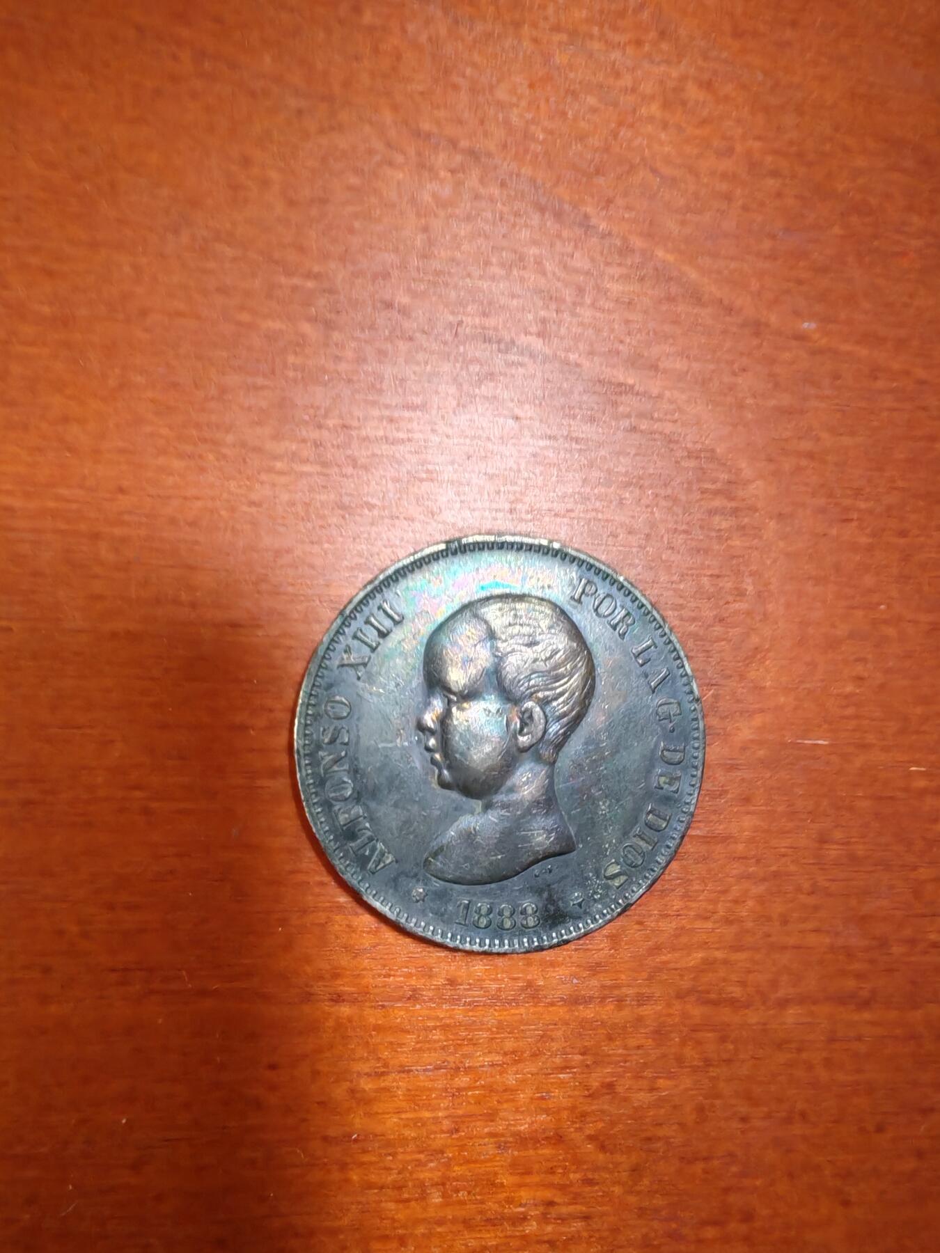 长老汇龙年精选第三十三场拍卖 1888西班牙阿方索十三婴儿头5比塞塔银币，好彩，好品（3）