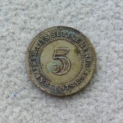 英属海峡殖民地1895年维多利亚5分银币 - 英属海峡殖民地1895年维多利亚5分银币