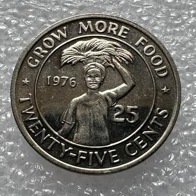 🌹外币初藏🌹🐯第108场 每周二四六晚8点 接代拍 - 利比里亚1976年25分 FAO精制纪念币