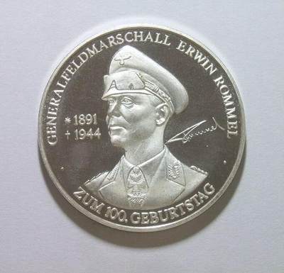 德国沙漠之狐隆美尔 半履带装甲车+金字塔高浮雕精制镀银章 40MM - 德国沙漠之狐隆美尔 半履带装甲车+金字塔高浮雕精制镀银章 40MM