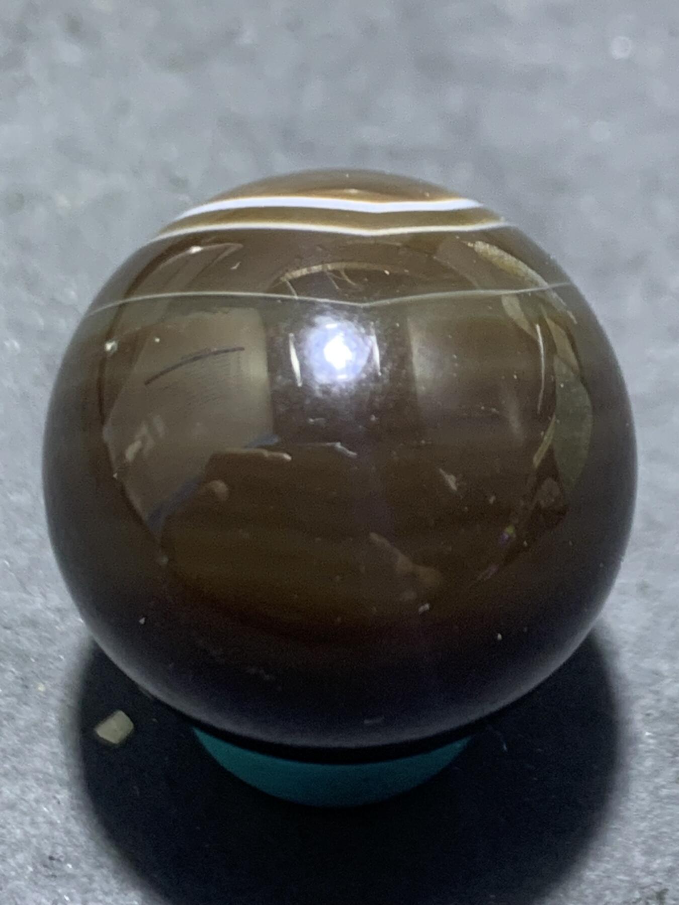 高玉化缠丝玛瑙通货2.0圆珠一颗，