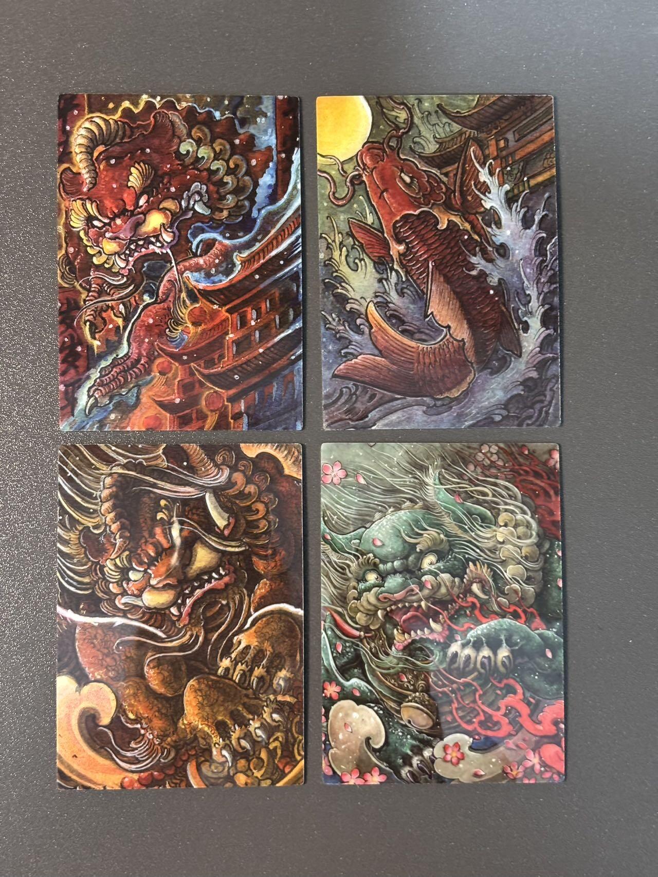 阿拉巴斯坦 小王子精品卡牌拍卖第三场  星宿文创 遇见锦鲤 镜面特卡4张 年兽➕貔貅➕福狮➕鱼跃龙门