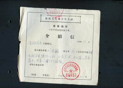 沧河堂拍卖第4期 - 1969年 净月公社 介绍信
