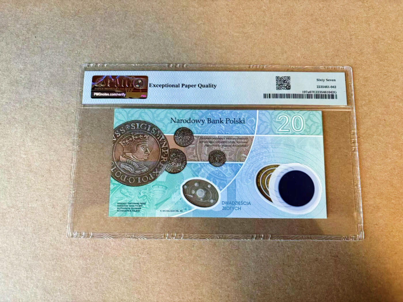 【Blue Auction】✨世界纸币精拍第591期【精】 【倒置号】波兰 2023年20兹罗提 哥白尼纪念钞 PMG67EPQ 高分