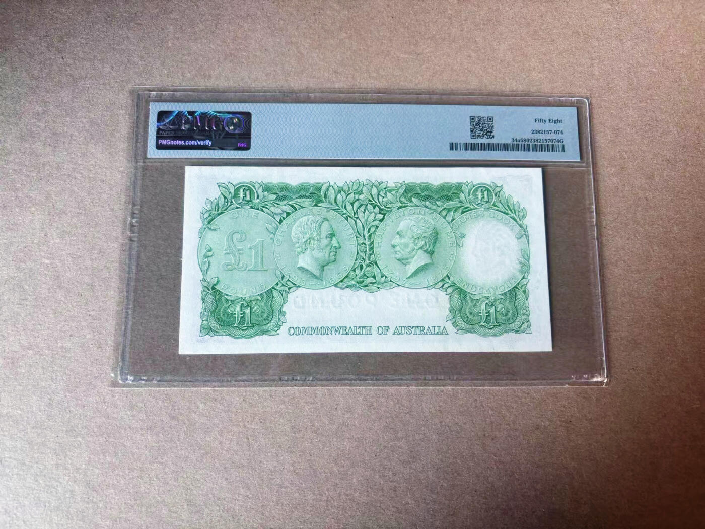【Blue Auction】✨世界纸币精拍第591期【精】 澳大利亚 1961-65年1镑 石膏女王 PMG58