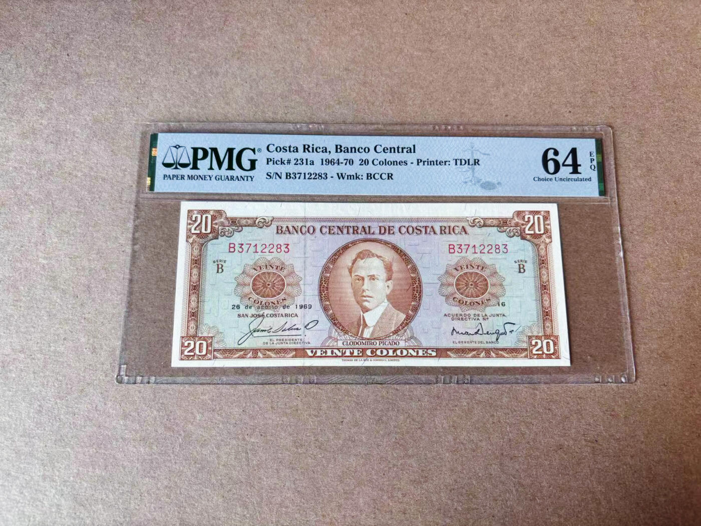 【Blue Auction】✨世界纸币精拍第591期【精】 哥斯达黎加 1964-70年20克朗 PMG64EPQ 