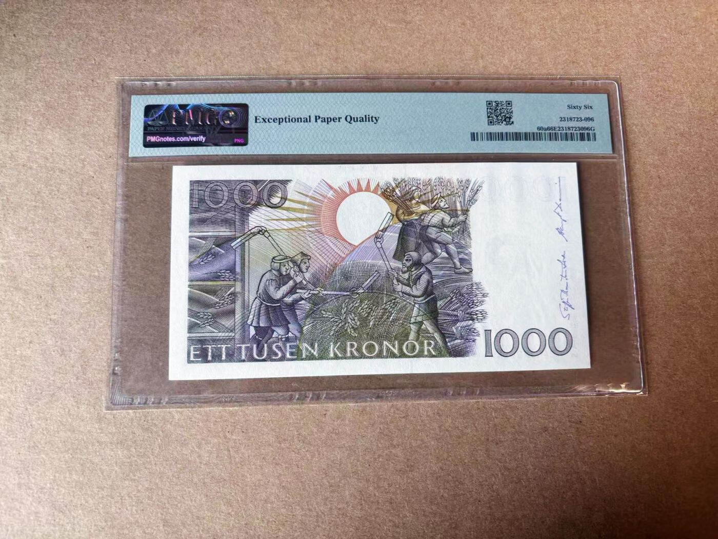 【Blue Auction】✨世界纸币精拍第591期【精】 【初版】瑞典 1989-92年1000克朗 大胡子 PMG66EPQ 