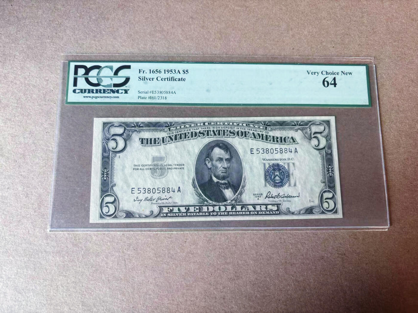 【Blue Auction】✨世界纸币精拍第591期【精】 美国 1953年5美金 银币券 PCGS64