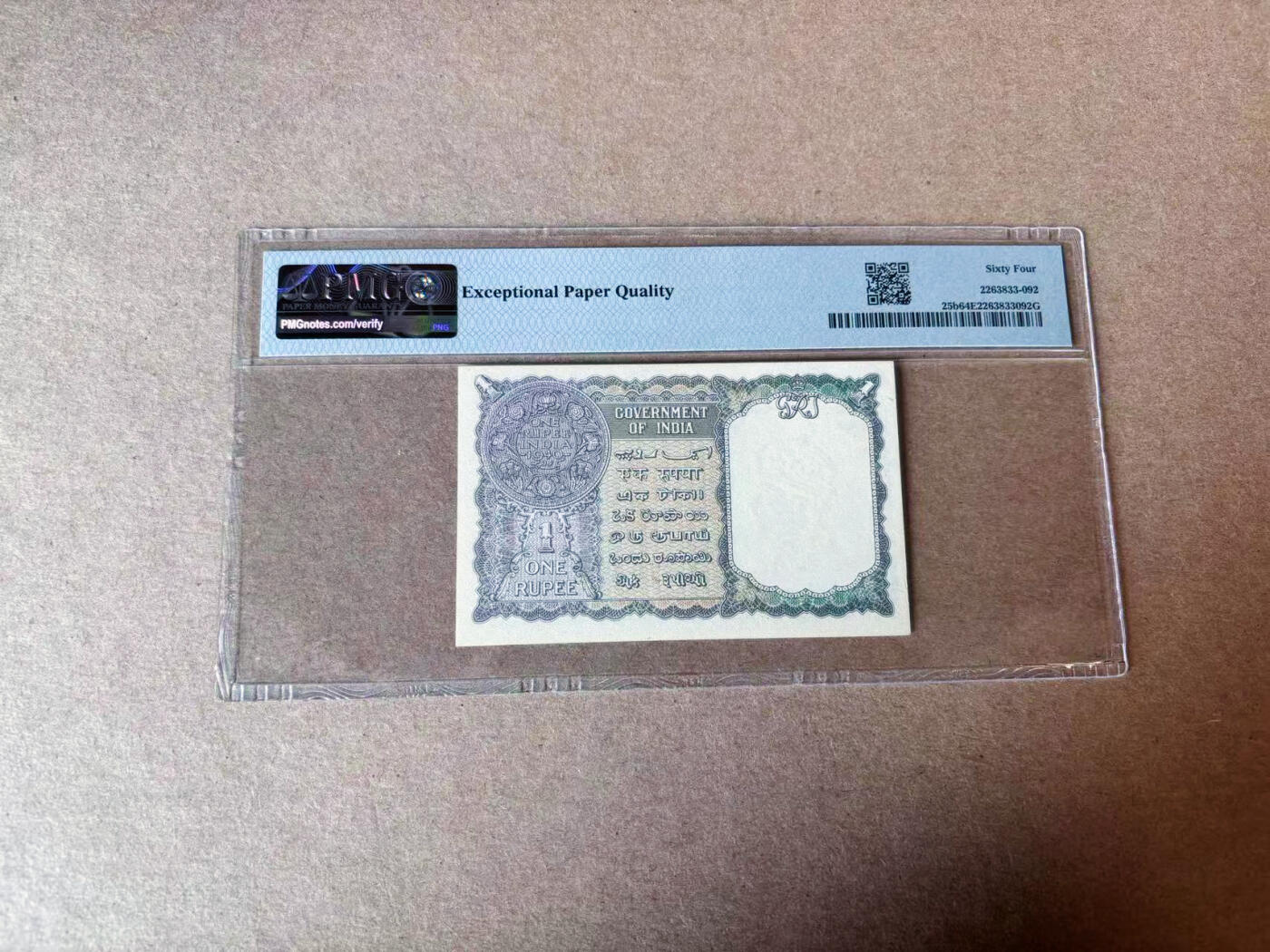 【Blue Auction】✨世界纸币精拍第591期【精】 英属缅甸 1945年1卢比 英王乔六 PMG64EPQ 