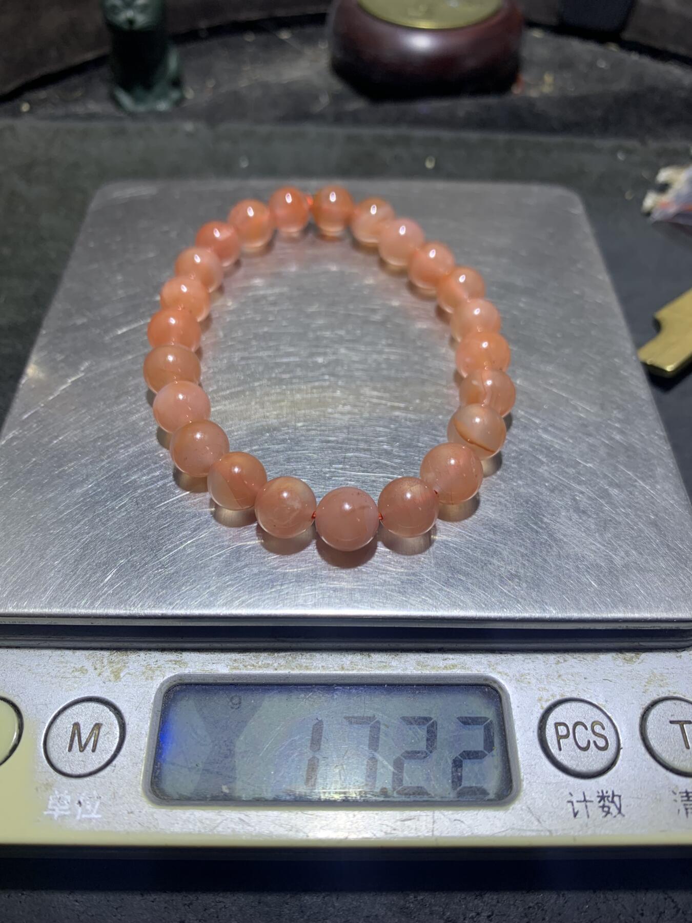 川料南红玛瑙樱桃红单圈手串一条，