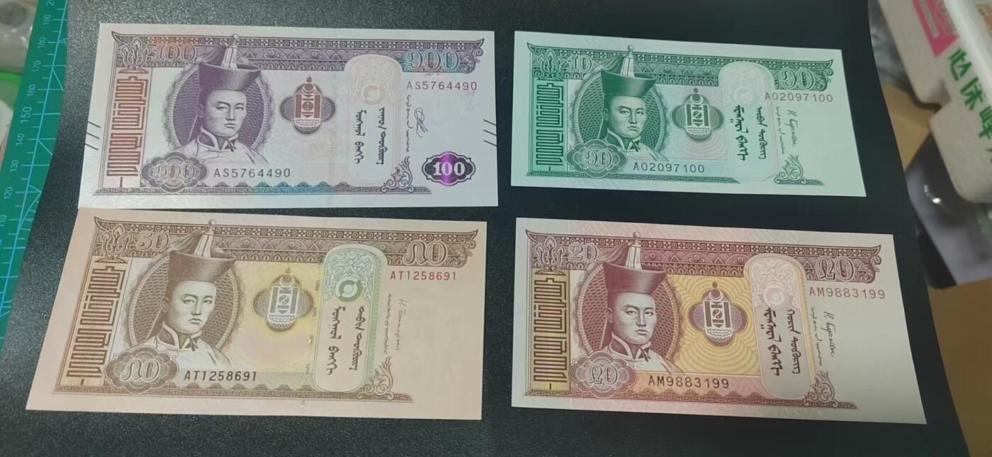 外币拍场，国旗  地图升级版！ 🔥4张🔥蒙古     图格里特   4张，地图升级版，护币袋上有国家地图和国家简介、国旗等！扫护币袋上二维码，可详细了解国家简介！