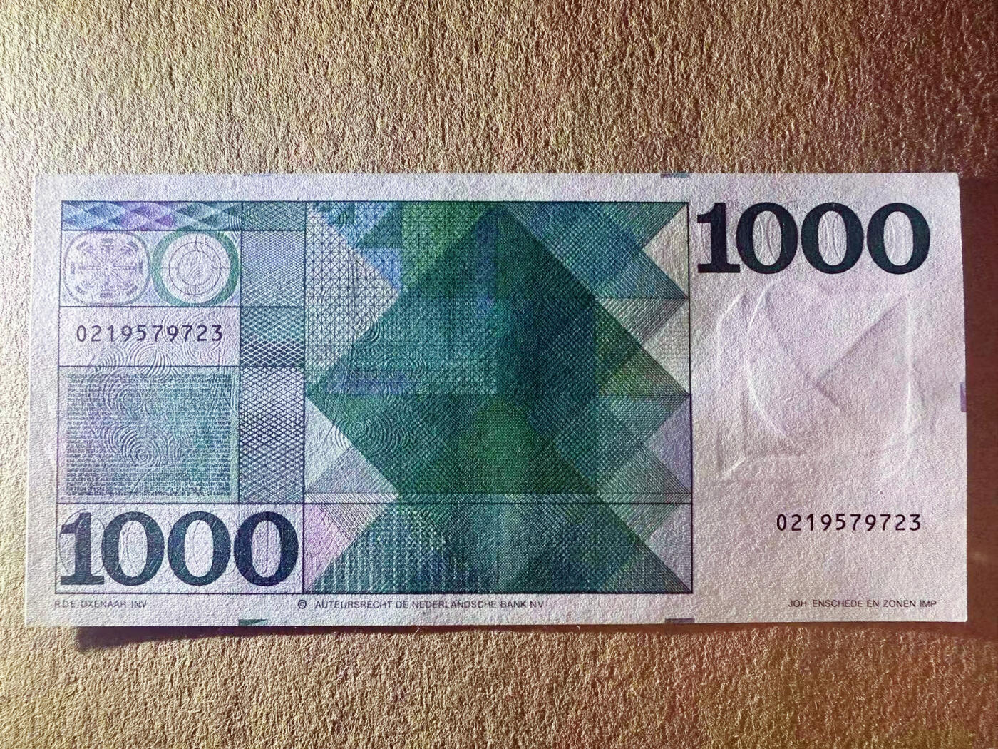 【Blue Auction】✨世界纸币精拍第591期【精】 荷兰 1972年1000盾最高值 斯宾诺莎 UNC（角不太好）