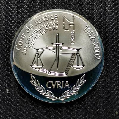 道一币馆币章第一百零一场 - 卢森堡2002年欧洲法院系统实行50周年25欧元精制纪念银币 22.85g 925S 20000