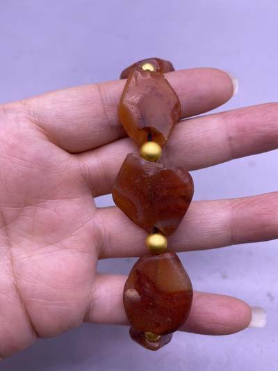 老玛瑙手串，珠径1.2-2.1厘米，品相如图，600包快递 - 老玛瑙手串，珠径1.2-2.1厘米，品相如图，600包快递