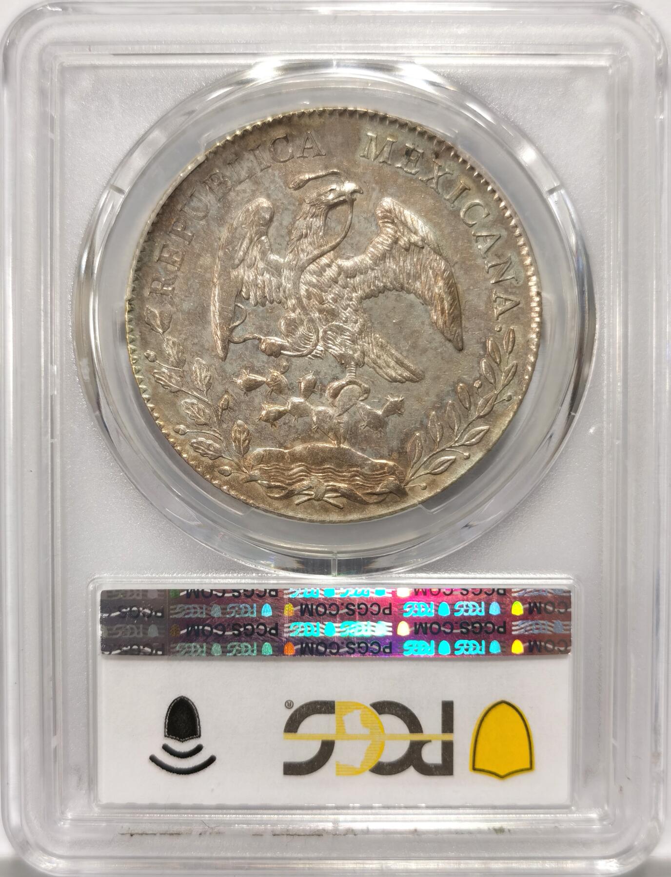 博洋堂世界钱币拍卖第102期（全场包邮） PCGS AU55 墨西哥1896年MO AB版花边鹰洋，S.P.Rutherford名家旧藏