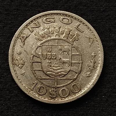 0起1加再包邮-纯粹捡漏拍-383银币散币场 - 葡属安哥拉1955年10埃斯库多银币