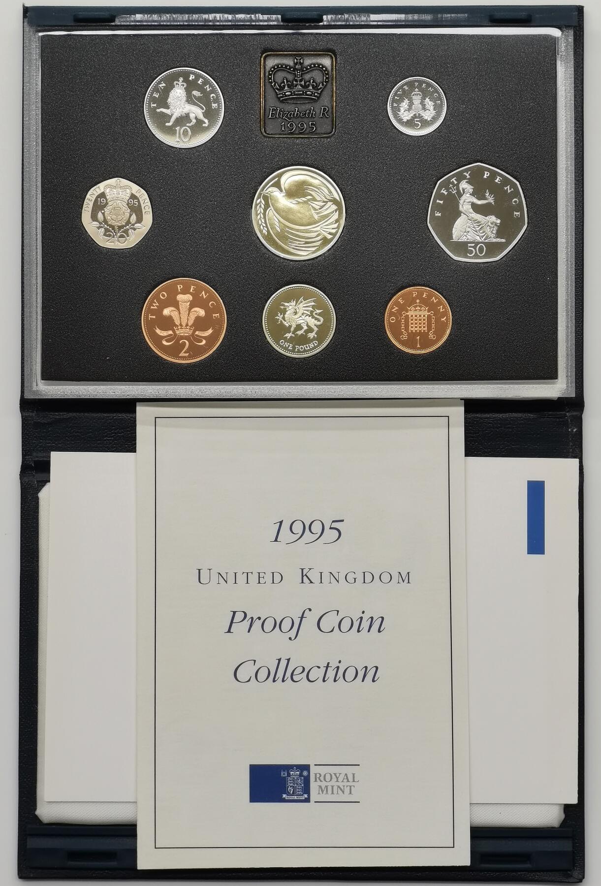 博洋堂世界钱币拍卖第102期（全场包邮） 英国1995年8枚精制套币，含造币厂原章，盒证全