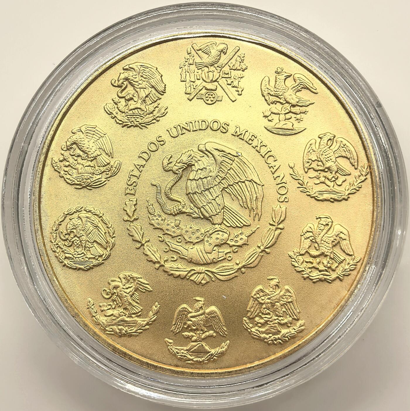 博洋堂世界钱币拍卖第102期（全场包邮） 墨西哥2016年自由女神Allende陨石镶嵌彩色银币，1盎司999银，原盒证