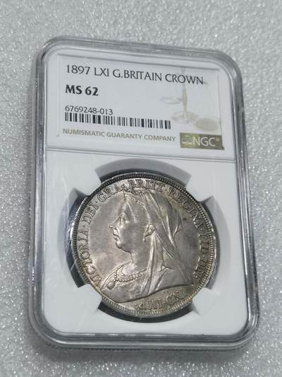 天下钱庄专场欢迎参拍 - NGC MS62 1897英国维多利亚披纱马剑银币