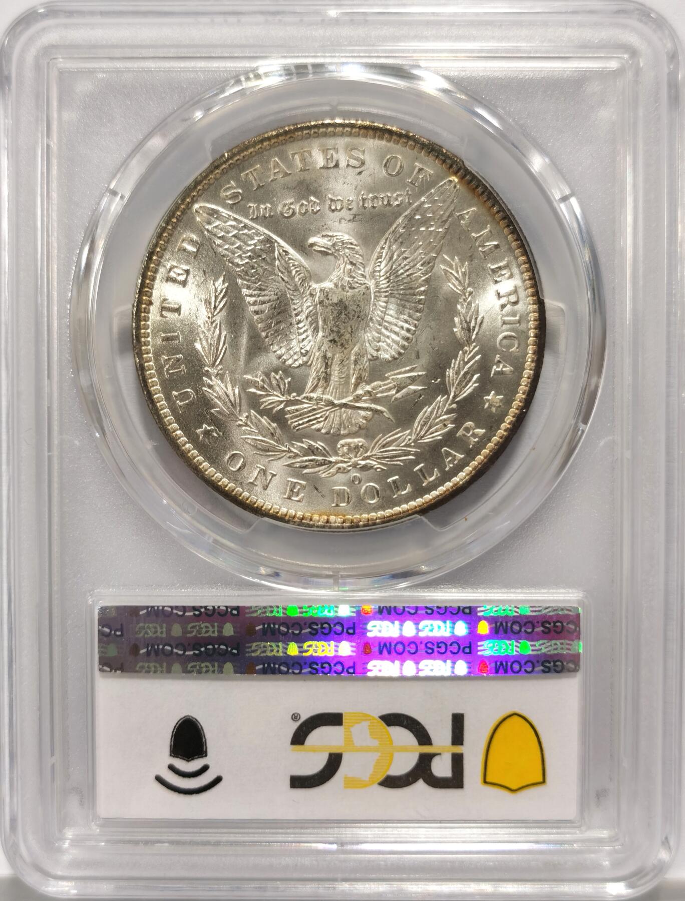 博洋堂世界钱币拍卖第102期（全场包邮） PCGS MS64 美国1885-O摩根大银币，漂亮环彩
