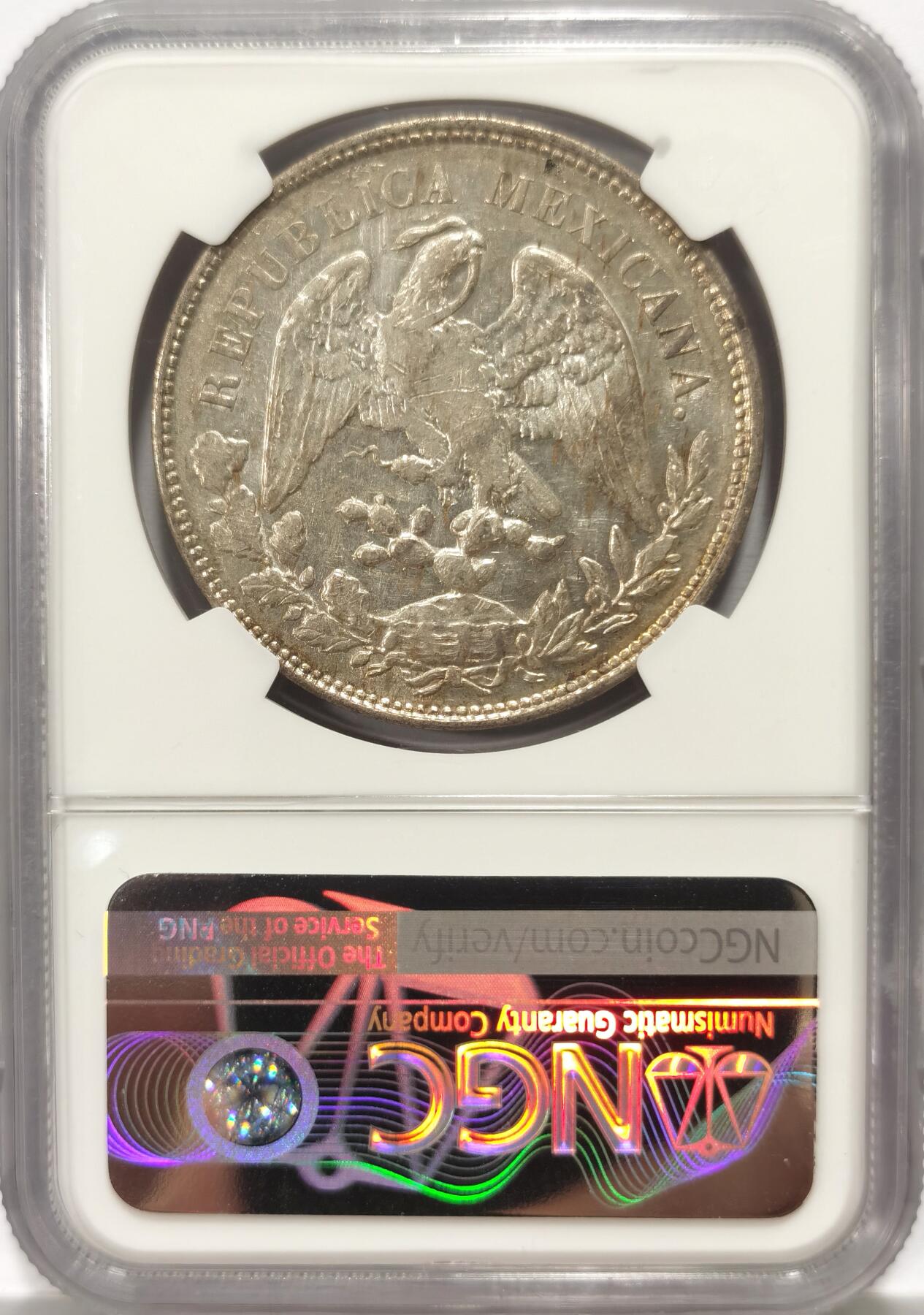 博洋堂世界钱币拍卖第102期（全场包邮） NGC AU 墨西哥1900年GO RS版直边鹰洋