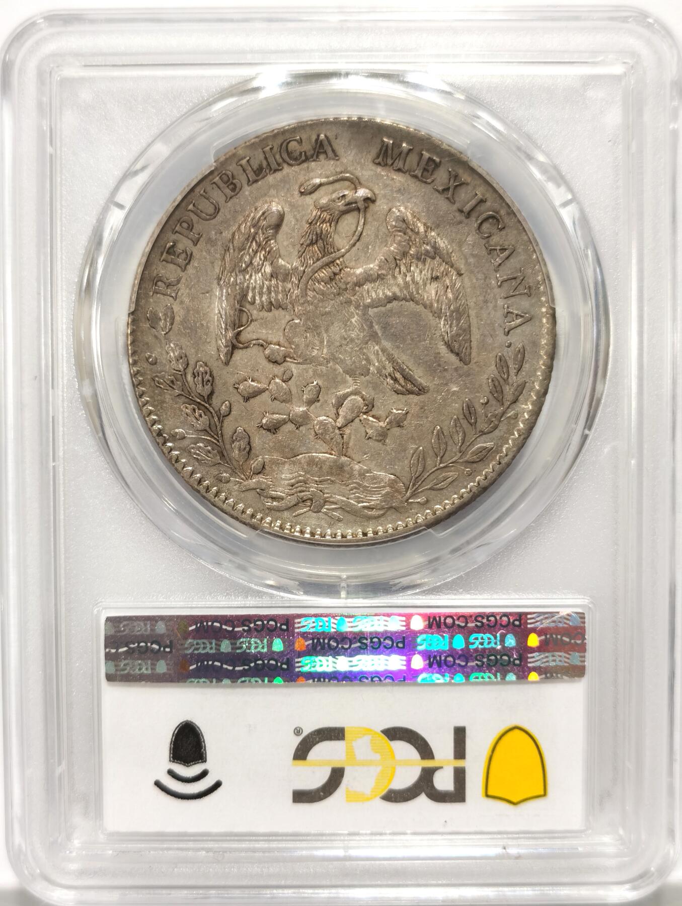 博洋堂世界钱币拍卖第102期（全场包邮） PCGS AU53 墨西哥1893年ZS FZ版花边鹰洋，原味包浆，S.P.Rutherford名家旧藏
