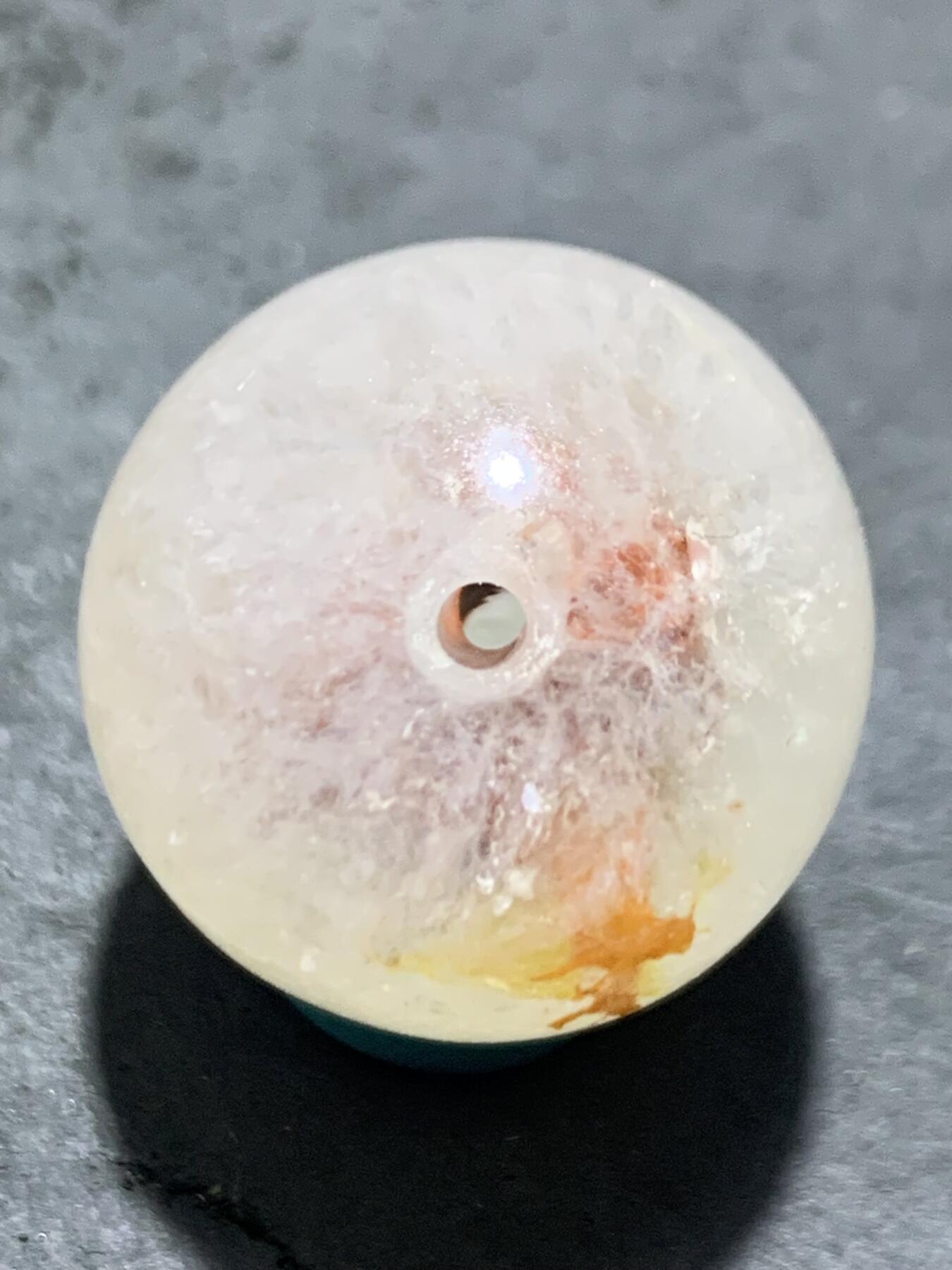 精美满冰飘红糖心料战国红玛瑙2.0圆珠一颗