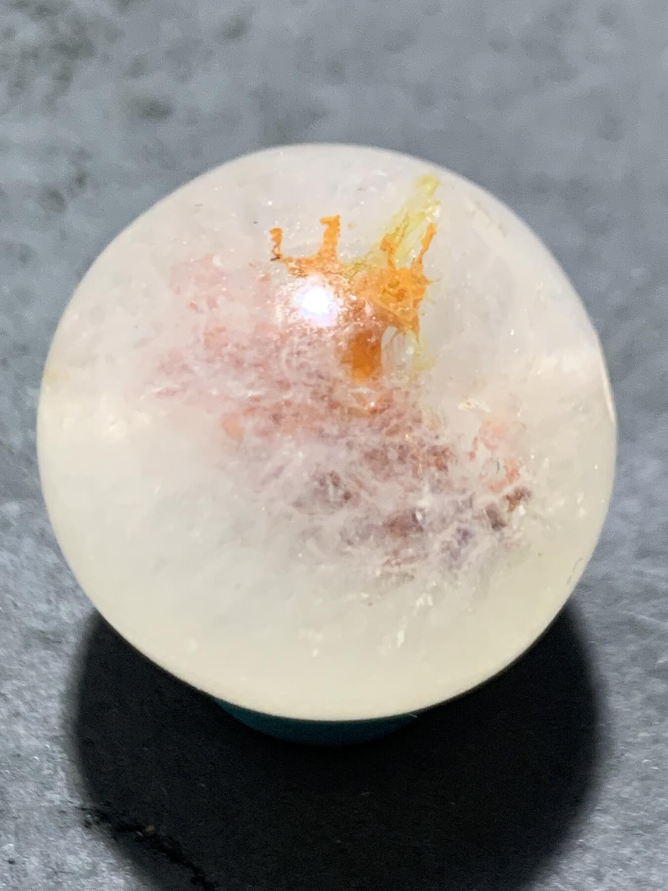 精美满冰飘红糖心料战国红玛瑙2.0圆珠一颗