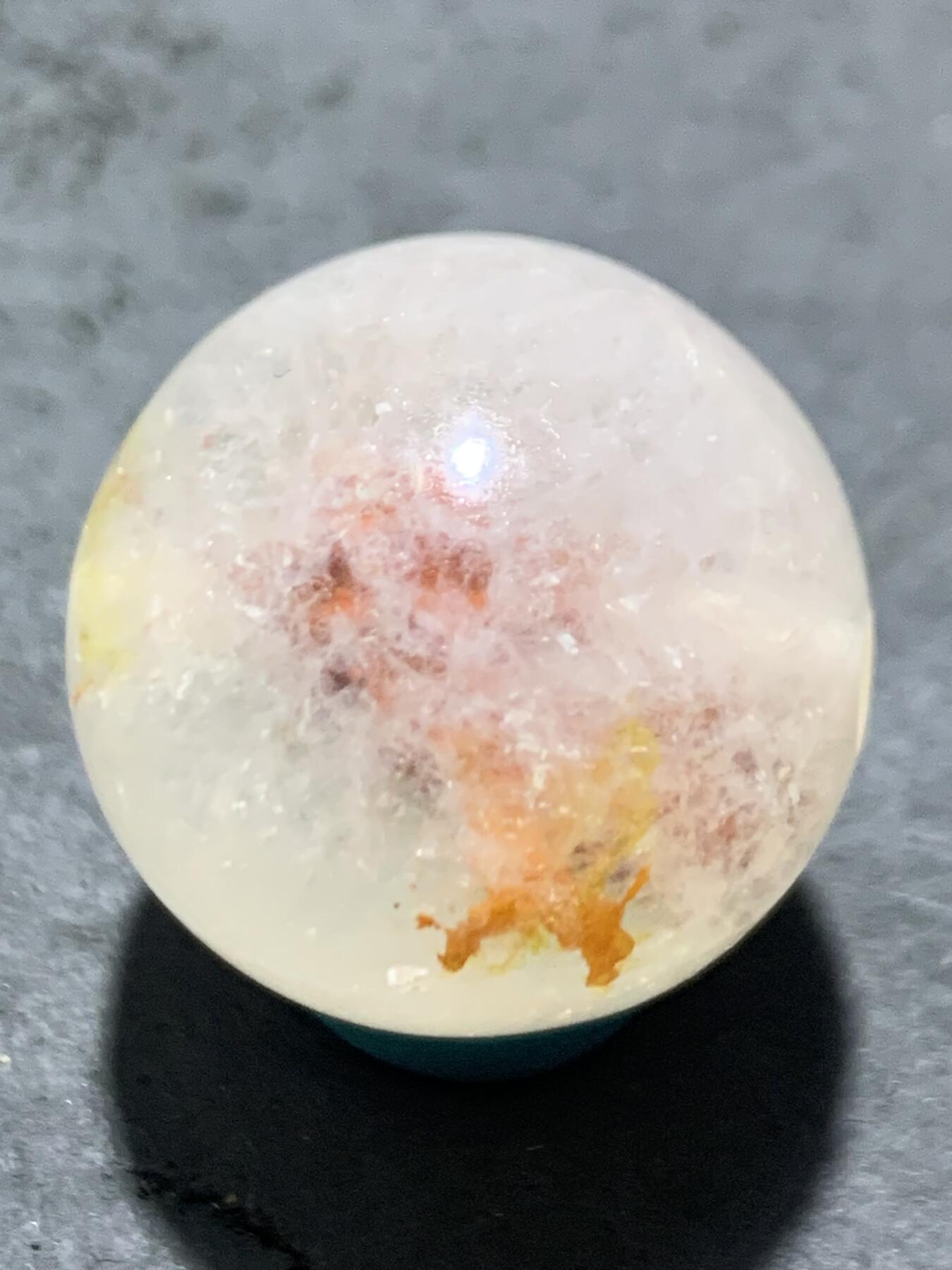精美满冰飘红糖心料战国红玛瑙2.0圆珠一颗