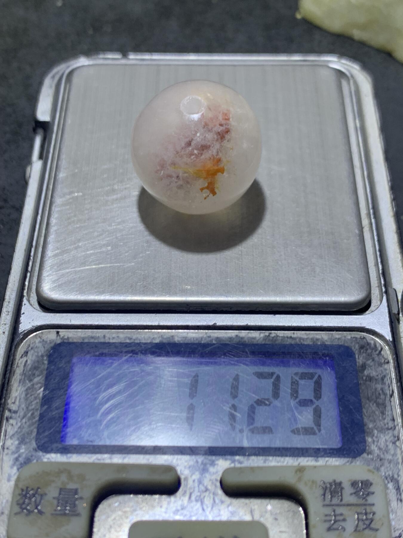精美满冰飘红糖心料战国红玛瑙2.0圆珠一颗