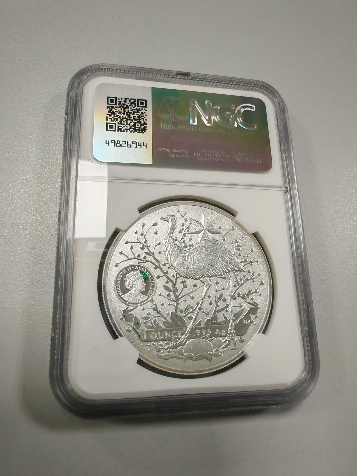 长老汇龙年精选第三十四场拍卖 2021澳大利亚徽章1元银币，NGC MS70